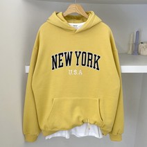 NNE 양기모 뉴욕 자수 후드티