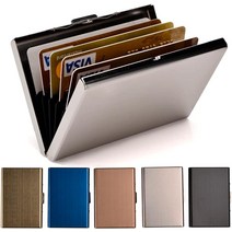 신용 카드 리더기 휴대용 모바일 포스 단말기 신용 카드 홀더 스테인리스 스틸 케이스 금속 ID RFID 지갑, 07 실버