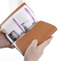 [소공원] 책커버 북커버 인조가죽 파우치 보관 케이스 표지 커버 싸개 덮개 싸기, 1개, 신46판 / 다크브라운