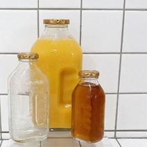 냉장고 보리차 오렌지쥬스 물병 레트로 유리병 4종, 1.5L