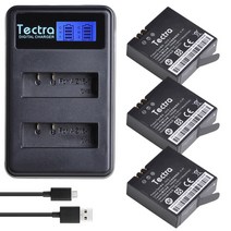 교체 Xiaomi AZ16-1 배터리 + LCD 듀얼 충전기 Yi 4K + Lite YI 360 VR 액션 카메라, 02 3 battery set