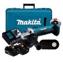 마끼다 DGA402RTEX 18V 5.0Ah 2배터리충전그라인더 DGA402RTE+절단석5장