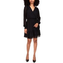 마이클코어스 Wrap Dress 브이넥 여성원피스 블랙