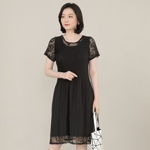 애비뉴투지 엄마옷 외출룩 플리츠 레이스 여성 여름 반팔 롱 원피스 O07130 50대 60대 중년여성