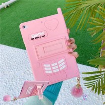 바보사랑 (호환용)아이패드 프로 미니 에어 5 4 3 2 레트로 전화기 키링 스트랩 실리콘 거치대 케이스.사찌몰, D／핑크sip1061