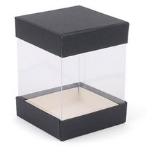 투명 보이는 선물 포장 케이스 상자 반지 골드바 돌잔치, 사각 9x15cm 블랙