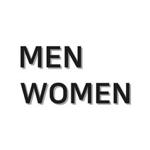 MEN WOMEN 화장실 표지판 표시 검정색, MEN WOMEN검정, 1개