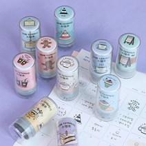 아이코닉 다이어리 스탬프 (다꾸 꾸미기 칭찬 캐릭터 만년 자동 도장), 12 Gloomy