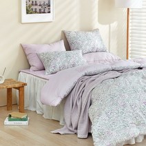 [파르페 바이 알레르망] 플리에 고밀도 워싱면 차렵이불세트 Q, 색상:라벤더, 1개