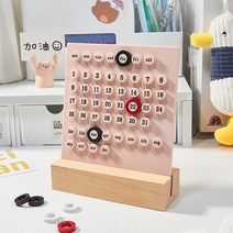 Ins Creative Time Perpetual Table Calendar Manual Acrylic Desk Home Decoration 3 Ring Date Record Gi, 04 Pink