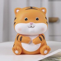 호랑이 저금통 귀여운 동전 지폐 보관함 인테리어 소품, 소형, 눈 뜬 호랑이