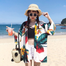 여름 플로랄 비치 로브 가디건 바캉스 휴양지 비치웨어