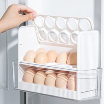 홈굿 냉장고 계란정리함 3단 30구, 화이트