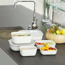 네덜란드 메팔 2000ml 사각 멀티볼 닫으면 밀폐용기 열면 테이블웨어 음식보관 반찬통, 크림