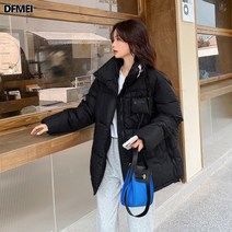 DFMEI 여성 패딩 숏 패딩 점퍼
