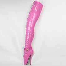 까치발 킬힐 폴댄스 플레져힐 이그조틱 핑크 스트랩 하이 스트랩 통굽 가보시 발레 부츠 포인