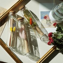 유리병 편지지 꽃 편지 시즌2-연애 기념일 이벤트 남친 여친 특별한 생일 선물 프로포즈 드라이플라워 이색편지, 말린장미(+1900)