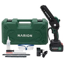 나리온 체인톱 미니톱 6인치 충전톱 전정톱 충전식, 배터리2개세트, 1개