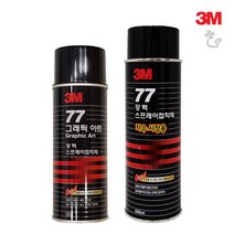 (3M 77 그래픽아트) 강력 스프레이 접착제 도배 벽지 부착, 1개