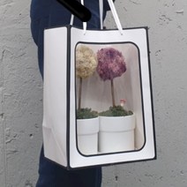 투명창종이가방 화이트톤 속이보이는 직사각쇼핑백 소