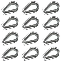 석재 부속 와이어 뜨거운 12 Pcs M10 스테인레스 스틸 골무 3/8 인치 직경 와이어 로프 케이블 Thimbles Ri, 한개옵션0