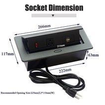 완속 가정용 전기미국 플러그 USB 충전 및 켜기 끄기 버튼 댐핑 느린 팝업 데스크탑 개폐식 전기 소켓 콘, 01 은_04 AU_01 1