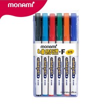 (Monami) 모나미 네임펜 F 6색 세트 유성네임펜, 1세트, 6색세트