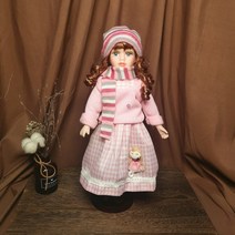 비스크인형 도자기인형 레트로 인데리어 장식소품, 01.울 핑크(약 41 cm)