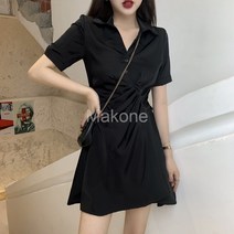 Makone 여성 원피스 긴팔 원피스 롱 원피스 봄 가을 원피스 빅 사이즈 원피스여름 원피스 선녀 작은 키 기질 작은 검은 치마 달콤 소금 치마 여름a476a
