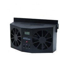 태양열 자동차 환기 팬 듀얼 벤트 차량 배기 쿨러 자동 창 공기 라디에이터, [02] Black