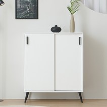 마야 다용도 원룸 거실 정리 베란다 미닫이 도어 슬라이드 낮은 수납장 800 1200, 화이트