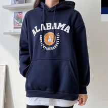 뉴뉴샵 여성용 포근함 가득 기모안감의 레터링 후드티