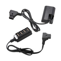 LP-E6 완전 디코딩 된 더미 배터리 어댑터 D-탭과 남성 D-탭 B 형 전원 DTAP 탭 4 여성 P-탭에 Ptap 어댑터, 하나, 검정, 한개옵션0