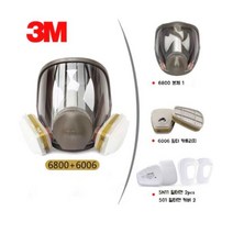 3M 6800 방독면 방진 방독 방연 마스크 빠른배송 화생방 전면형, 6800+6006K 7종세트, 1개