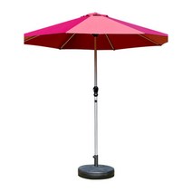 야외 파라솔 햇빛 보호 자외선 플라스틱 통 기둥 우산, 브라운