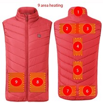 낚시 조끼 구명 다용도 포켓 지역 가열 자켓 남자, 9개 영역 히팅 레드, 4xl