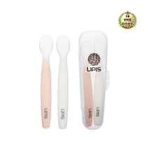 라이브잇 유피스 실리콘 피딩 스푼세트, 핑크 + 화이트, 2세트