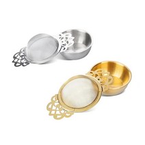 VEIREN 2피스 스테인리스 스틸 티 스트레이너 더블 핸들 티 인터벌 디퓨저 드립 볼 포함 재사용 가능한 파인 메시 티 필터 루즈 리프 커피 허브 스파이스 가정 주방, mixed