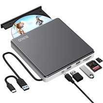 외부 CD/DVD 드라이브 USB 3.0 Type-C CD DVD 버너 SD/TF 및 USB 슬롯 노트북용 광학 드라이브 CD DVD 드라이브 Windows 11 10 MacBook Air Pro Apple iMac PC -10906