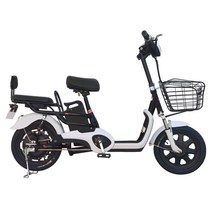 여성용 2인승 전기 자전거 유아동승 전동 스쿠터 48v, 상세이페이지 참고, 파란색과흰색 리튬 원격제어도난방지48V20AH