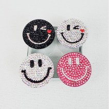 블링블링 Bling-Bling 유니크 스마일 큐빅 볼마커, 화이트