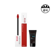 [메이블린] [기획세트][ 뉴욕]슈퍼스테이 립 잉크+핏미 프라이머 매트 5ml, 상세 설명 참조, 전체색:NEW 305 브릭레드