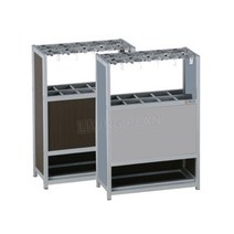 리빙플랜 우산보관대 우산꽂이 열쇠형10구 S10, 월넛