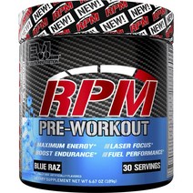 EVLUTIONNUTRITION Rpm 프리-워크아웃 블루 라즈베리 맛, 189g, 1개