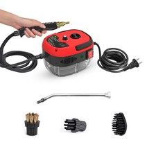 스팀 고압 청소기 차량용 세차기 산업용 업소용 세척기 핸디 분사기 2500w 휴대용 핸드 헬드 주방 자동차 용 브러시 헤드가있는 고온 가압, 빨간색, 우리를, 빨간색