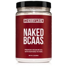 NAKED nutrition 체리 라임 네이키드 BCAAs 아미노산 파우더 100% 순수 2:1:1 포뮬러 비건 분지 사슬 인스턴스화된 천연 BCAA 보충제 - 501g 34회 분