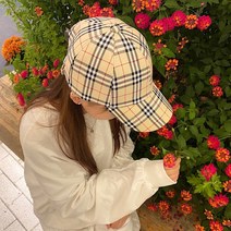 베이지체크럼블남여공용볼캡