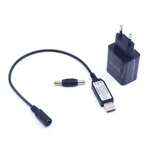 ai 스피커 모뎀 용 스마트 라우터 가변 전압 5v-12v 단계 0.2v 7.2v 7.4v 8v 8.4v 9v 12v usb 전원 케이블 + qc3.0 충전기, 영국