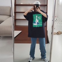 애플망고옷장 여성 빅사이즈 오버핏 반팔 테니스오리 롱박스 캐주얼 여름 티셔츠