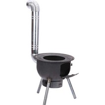 야외 화목 난로 장작 농막 주물 스토브 나무 소형, 52cm+선물 패키지